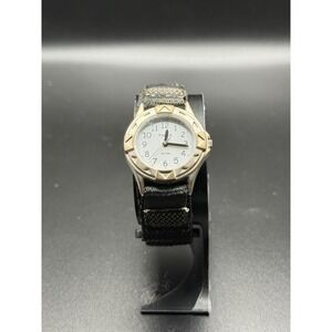Timex‎ Ladies Sport Watch Silver-Tone Case White Dial Velcro Strap WR30M